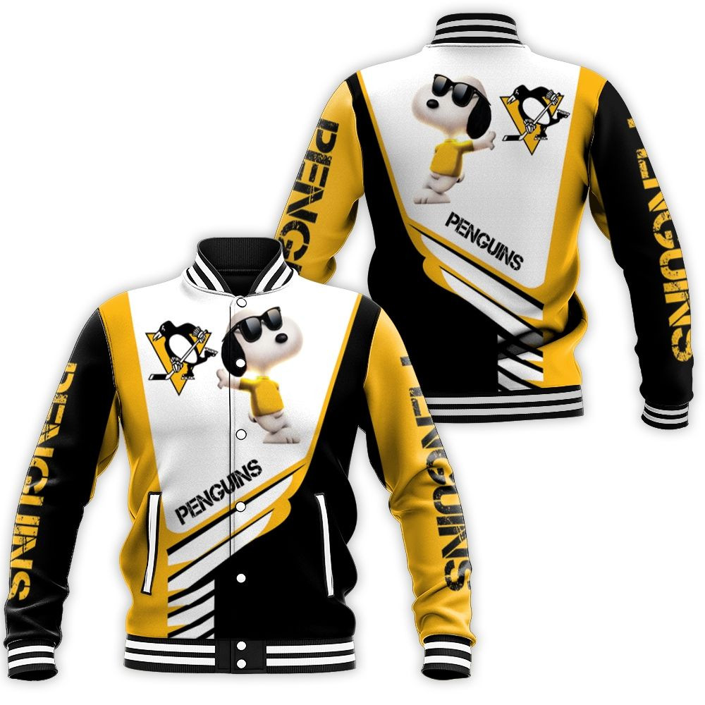 Pittsburgh Penguins Snoopy For Fans 3d Baseball Jacket for Men Women