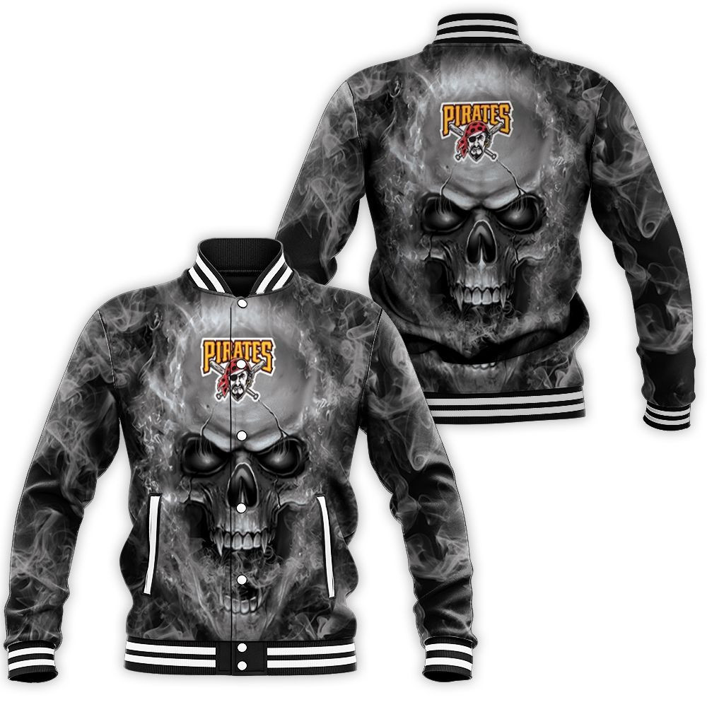 Pittsburgh Pirates Mlb Fans Skull Baseball Jacket for Men Women