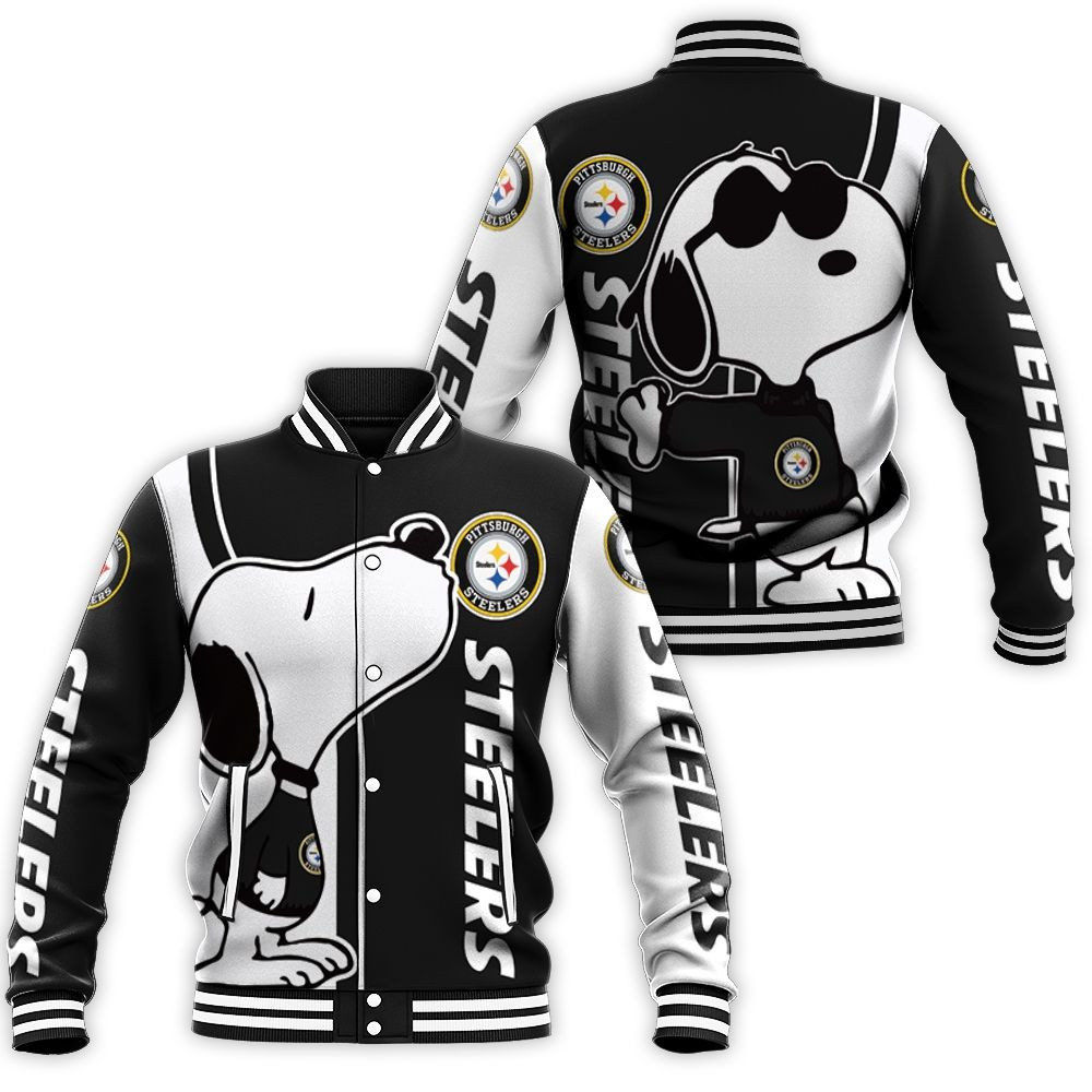 Pittsburgh Steelers Snoopy Lover 3d Printed Baseball Jacket for Men Women