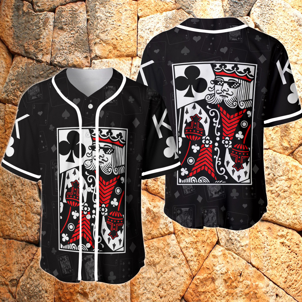 Poker King Card Casino Baseball Jersey