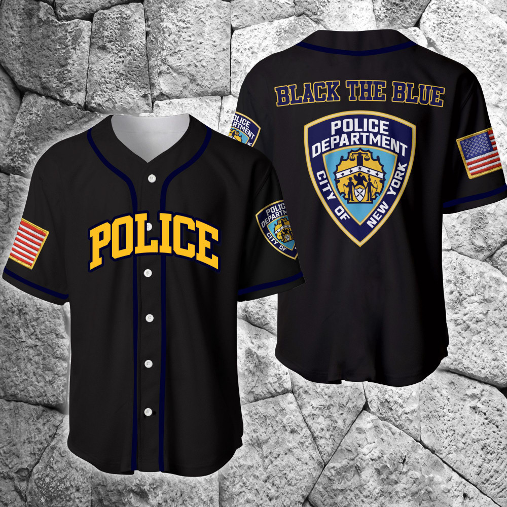 Police Back The Blue Baseball Jersey