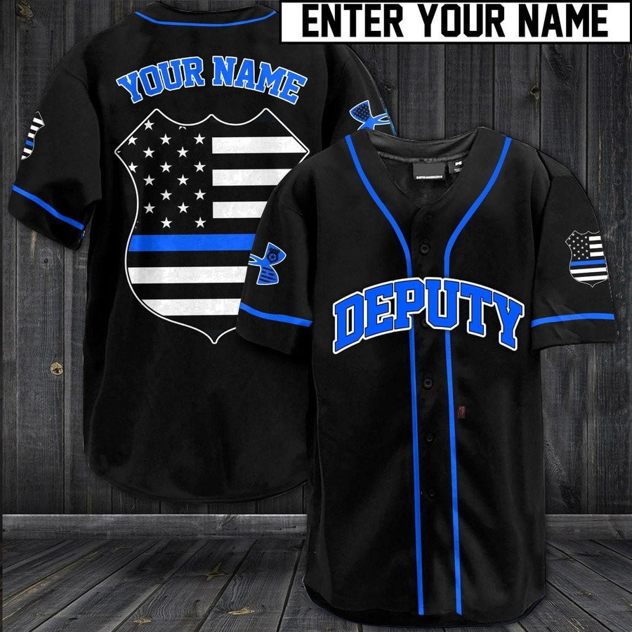 Police Deputy Custom Name Baseball Jersey