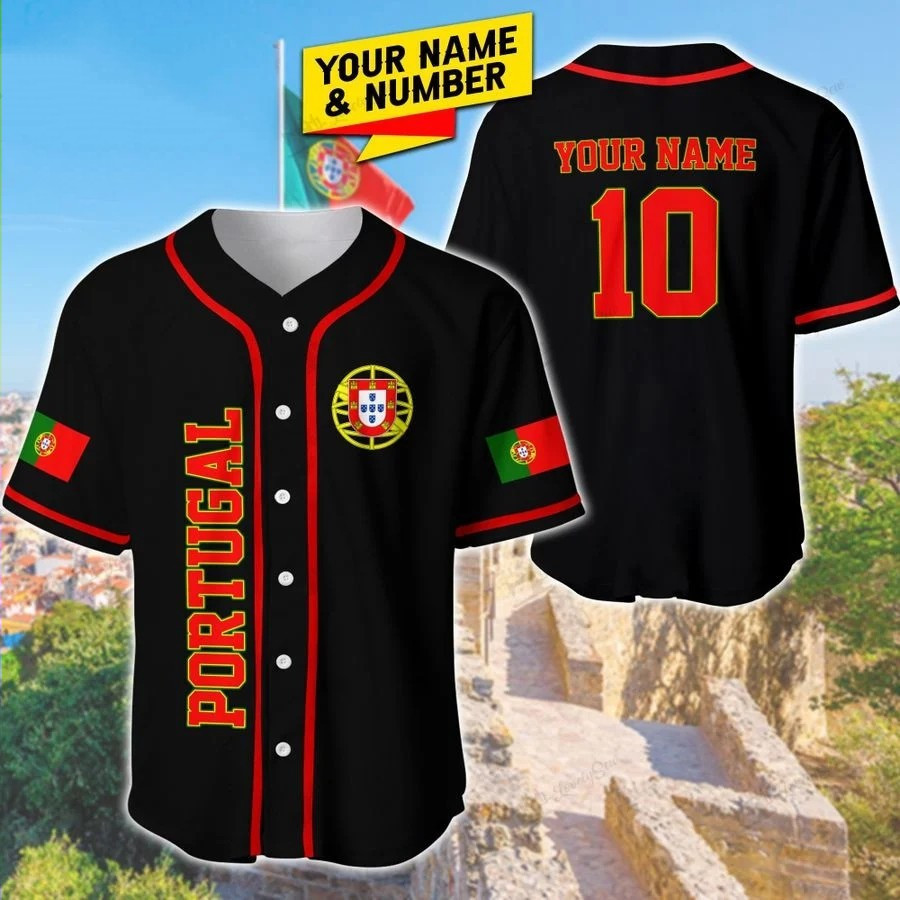 Portugal Custom Name And Number Baseball Jersey