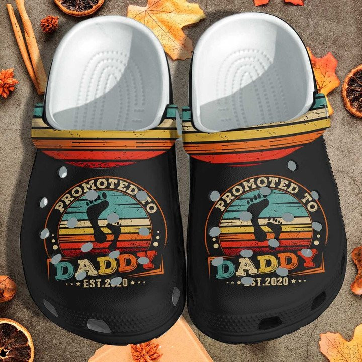 Promoted To Daddy Crocs Classic Clogs Shoes For MenThe First Father Day Outdoor Shoe