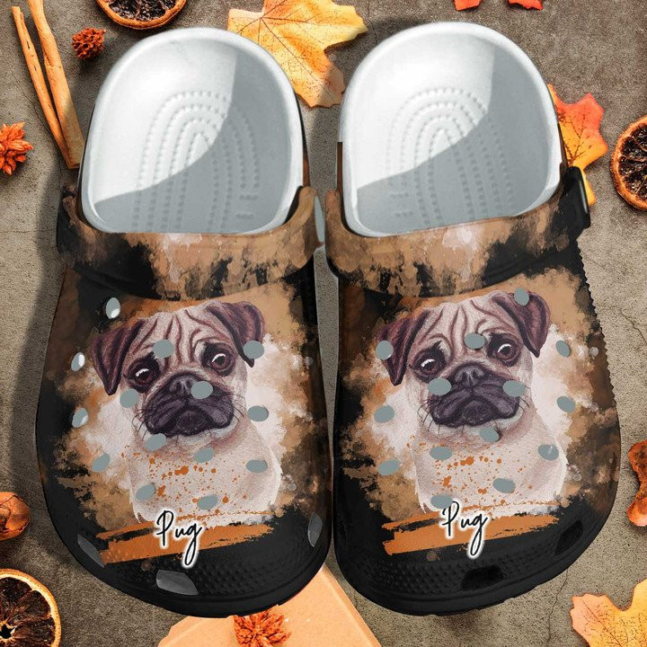 Pug Dog Dad Cute Funny Shoes Crocs Clogs