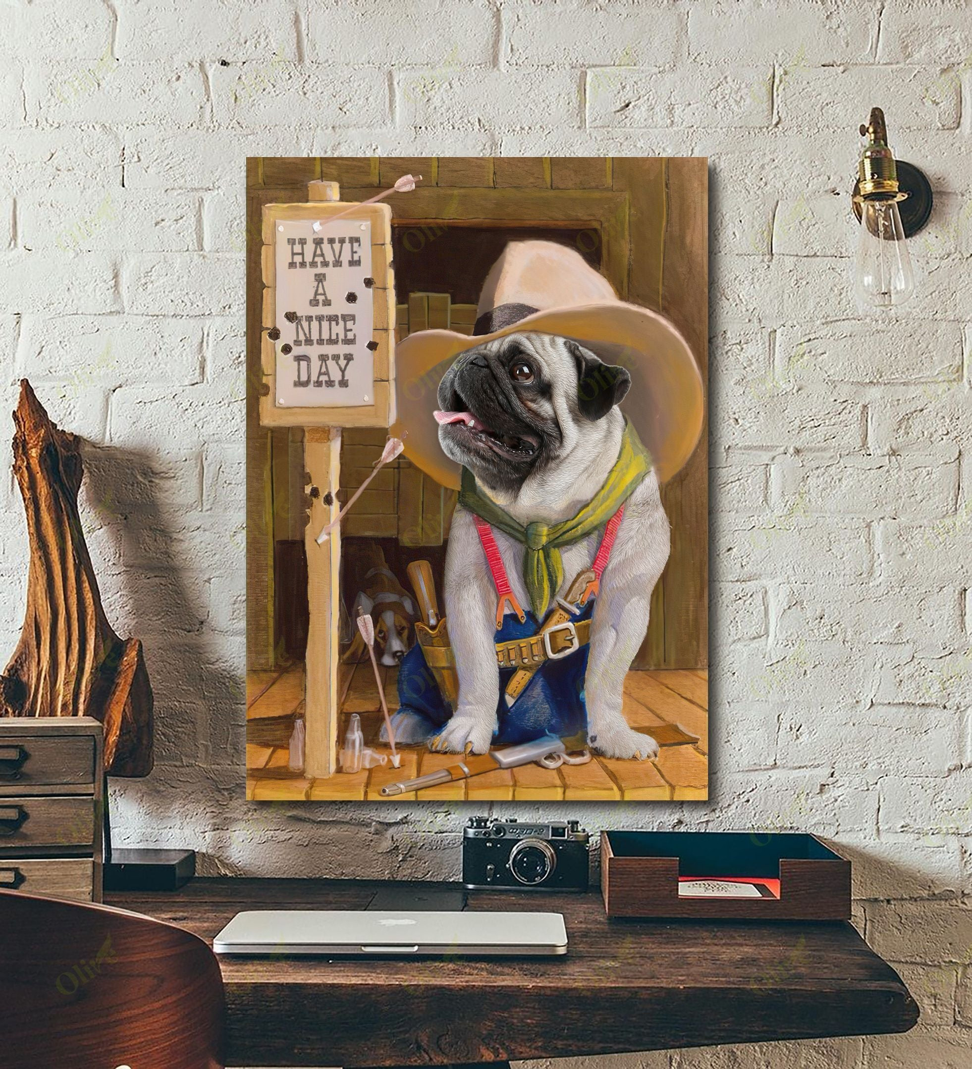 Pug - Have A Nice Day Poster And Canvas Art Wall Decor