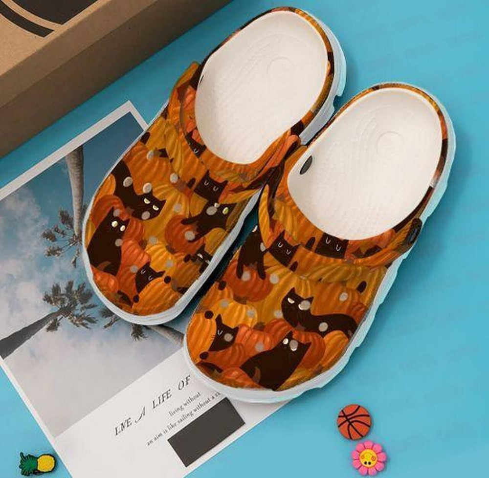 Pumpkin Cat Halloween Personalized 10 Gift For Lover Rubber Crocs Clog Shoes Comfy Footwear