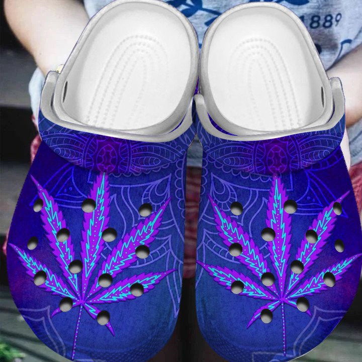 Purple Leaf Hippie Clogs Crocs Shoes Gift For Men Women PL