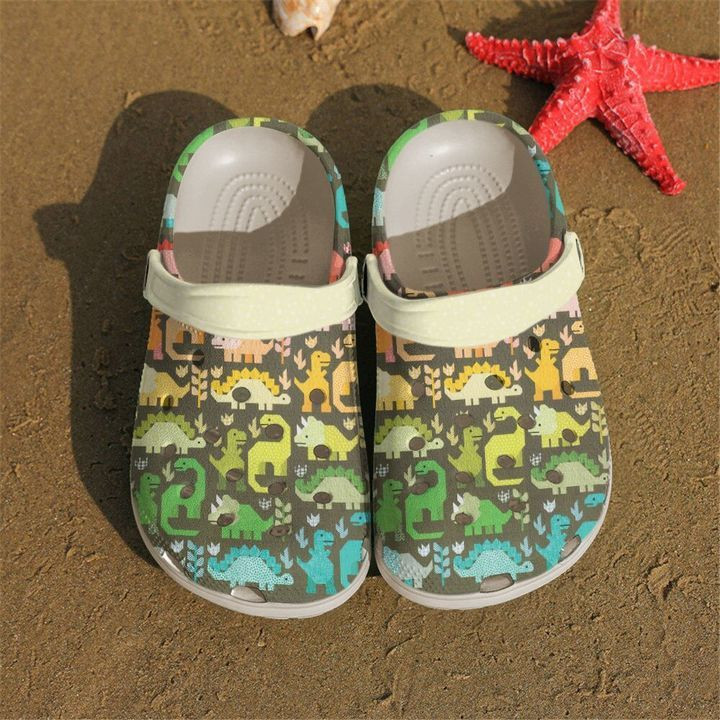 Quilting Dinosaurs Pattern Crocs Crocband Clog Comfortable For Mens Womens Classic Clog Water Shoes