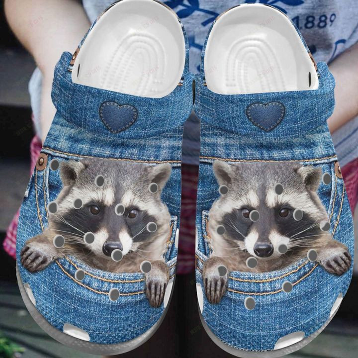 Raccoon White Sole Baby In My Pocket Crocs Classic Clogs Shoes