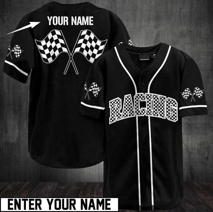 Racing Custom Name Baseball Jersey