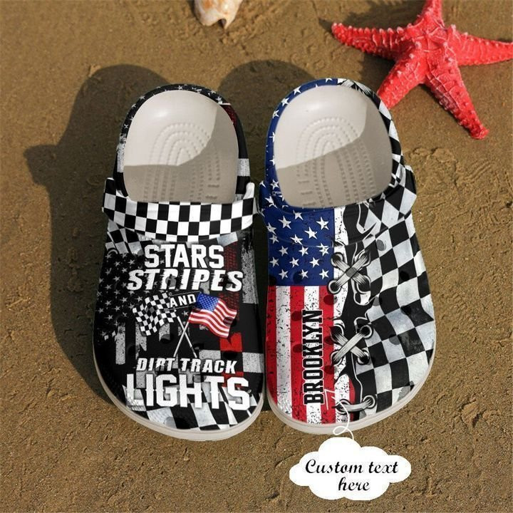 Racing Personalized Star Stripes Crocs Classic Clogs Shoes