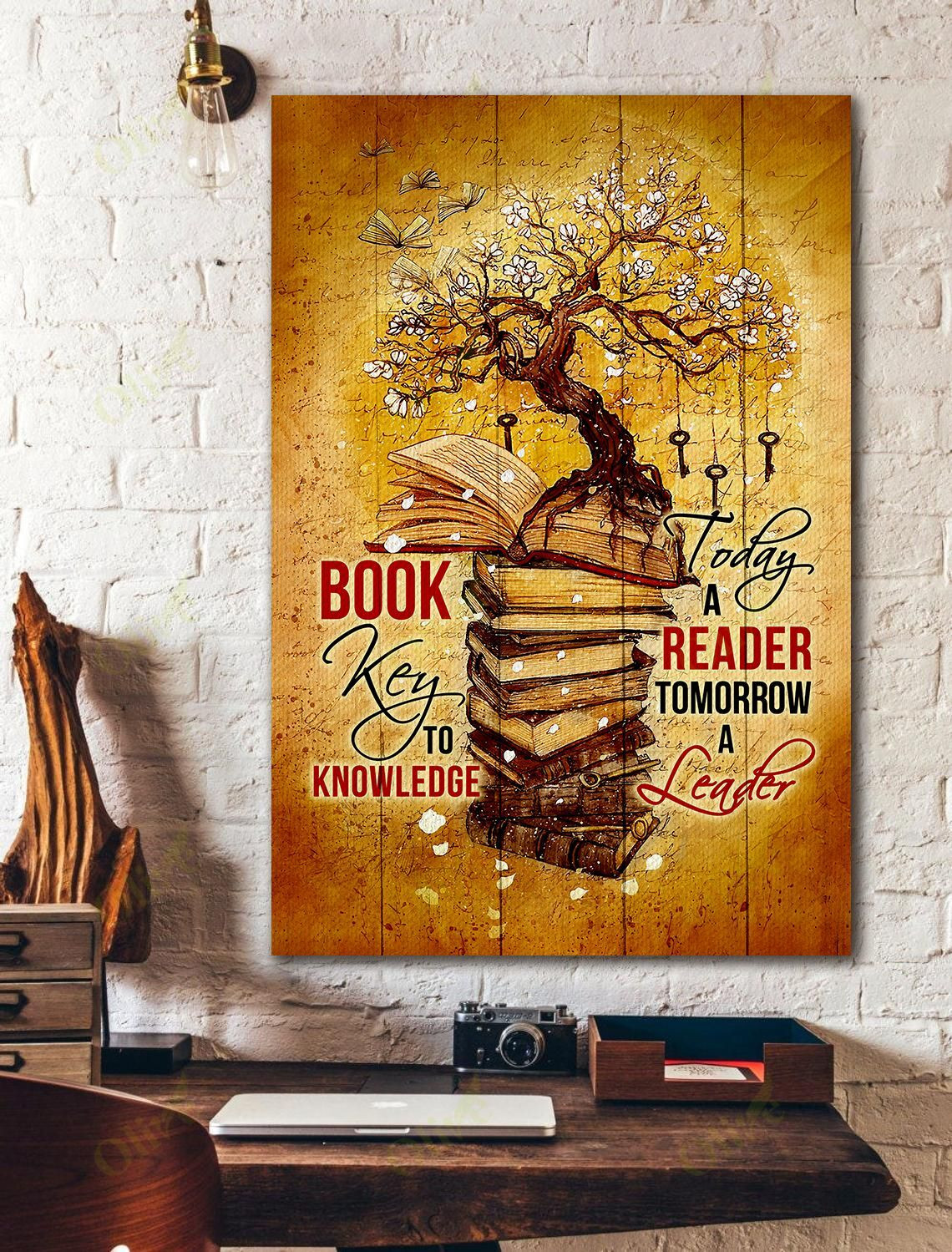 Reading - A Key To Knowledge Poster And Canvas Art Wall Decor