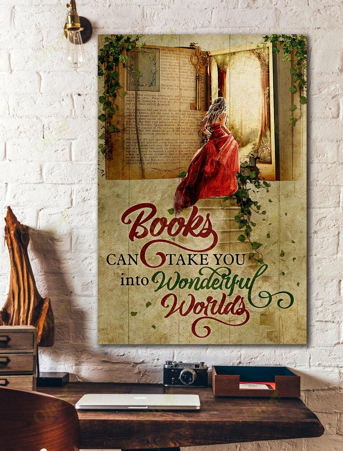 Reading - Books Take You Into Wonderful Worlds Poster And Canvas Art Wall Decor