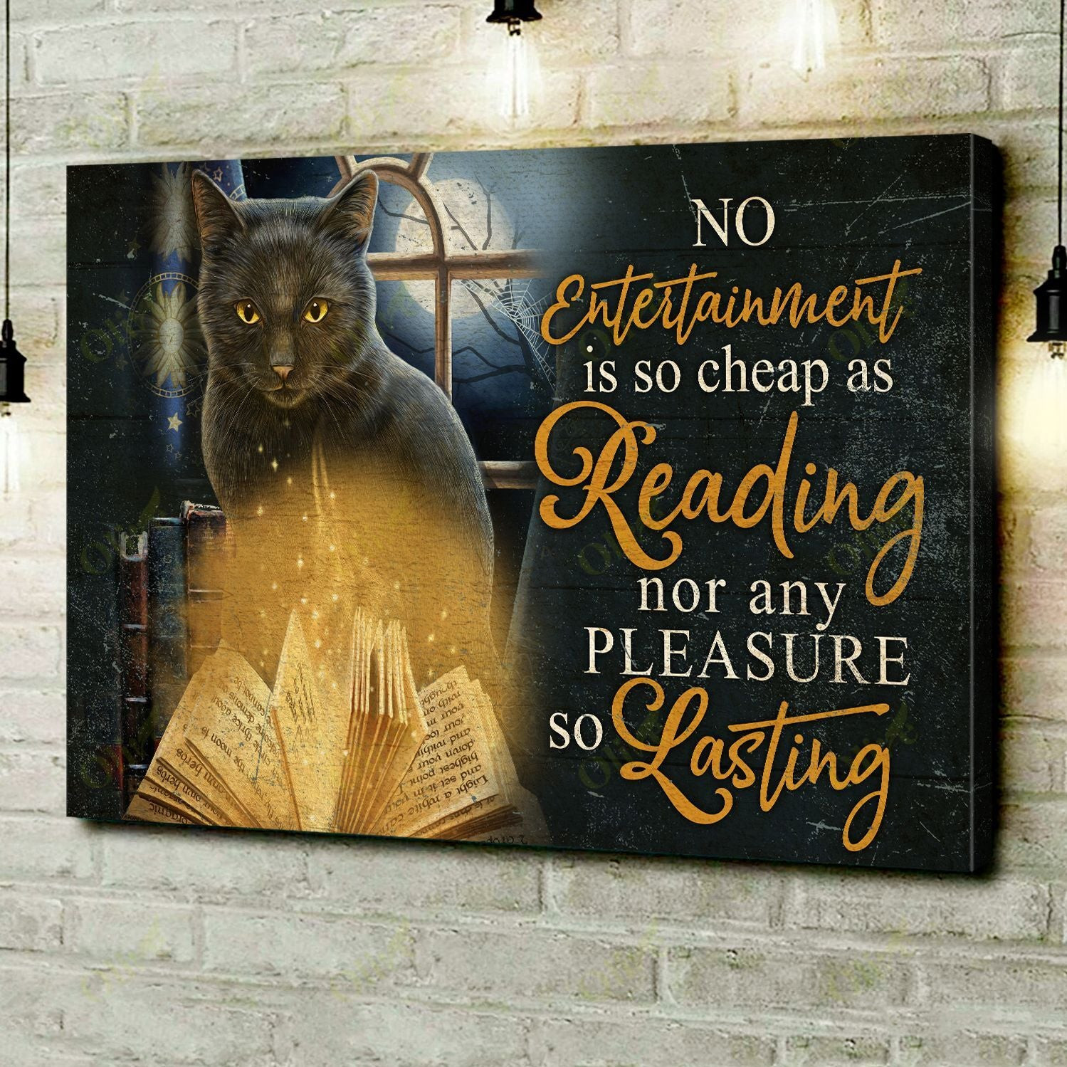 Reading Is Amazing Canvas Black Cat Poster And Canvas Wall Decor