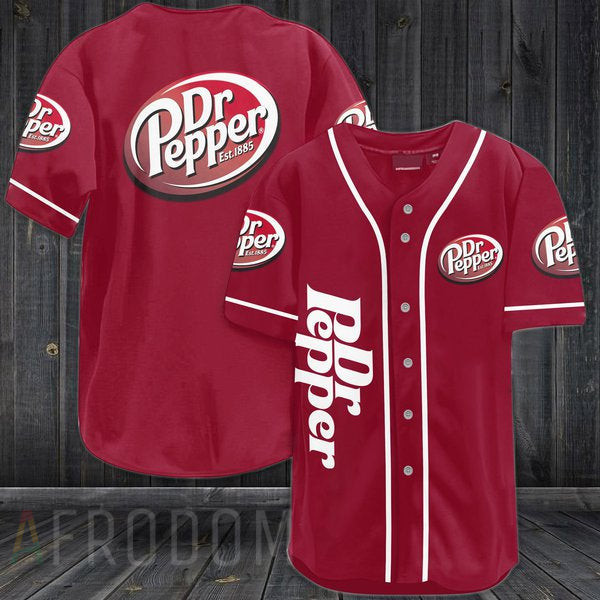 Red Dr Pepper Baseball Jersey