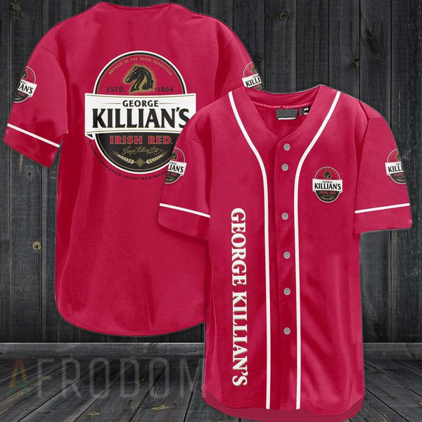 Red George Killians Beer Baseball Jersey