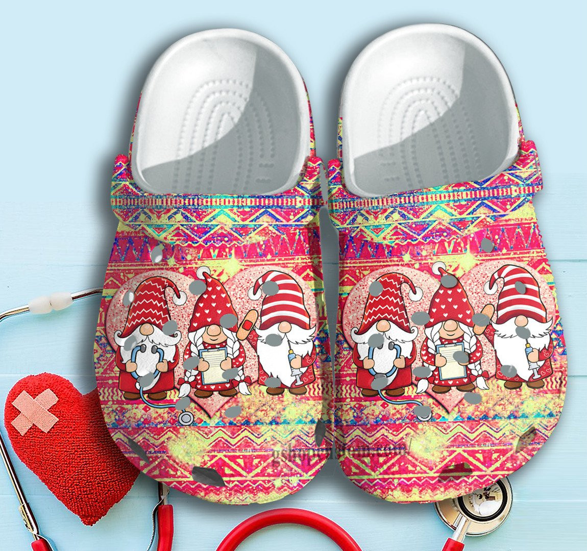 Red Gnome Nurse Life Shoes Clogs Crocs Birthday Gift