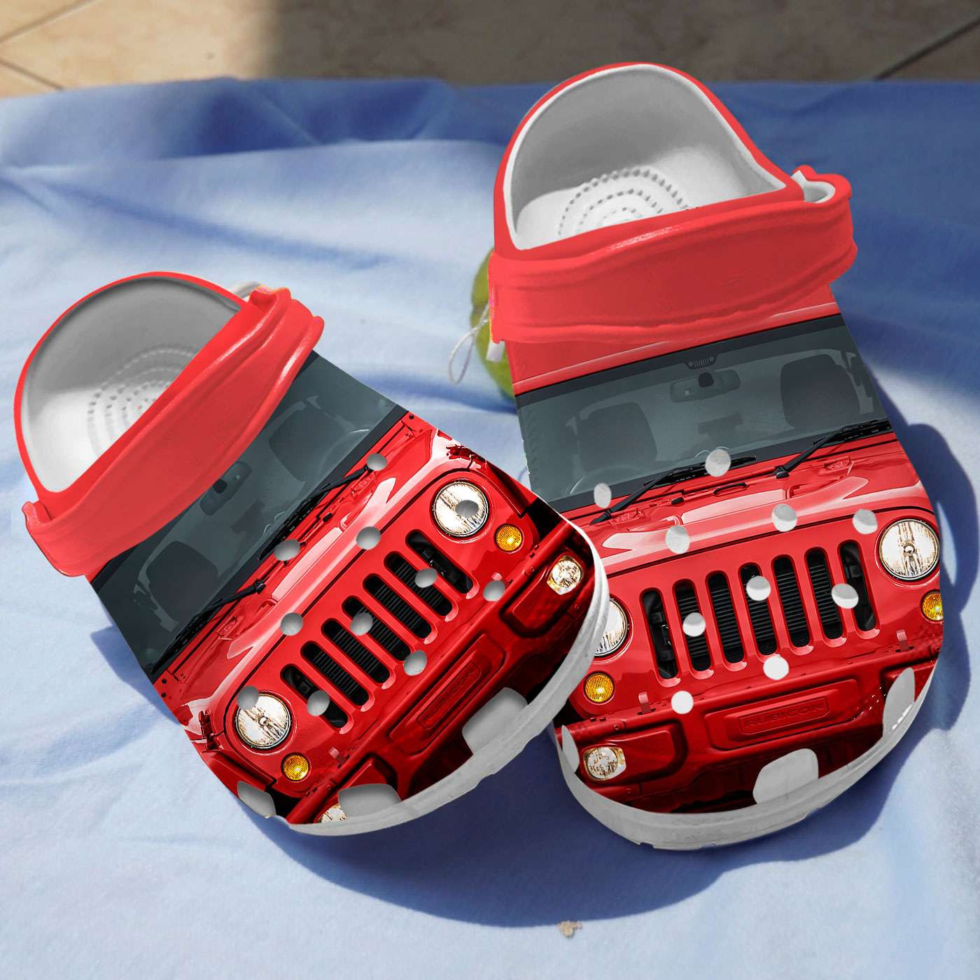 Red Jeep Car Crocs Crocband Clog Shoes For Jeep Lover