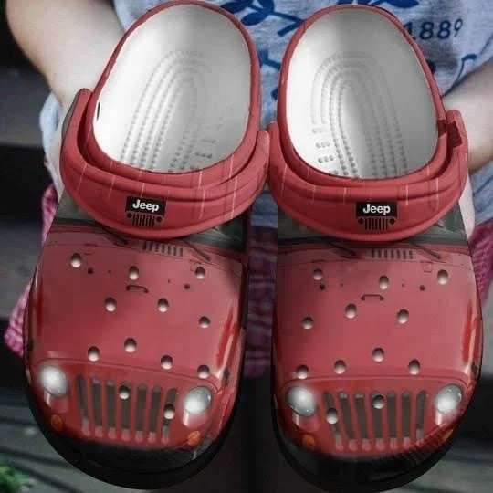 Red Jeep Crocs Crocband Clog Shoes For Jeep Lover