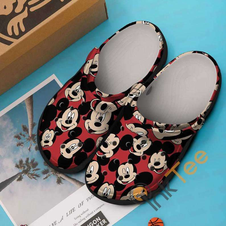 Red Mickey Mouse Crocs Crocband Clogs Shoes