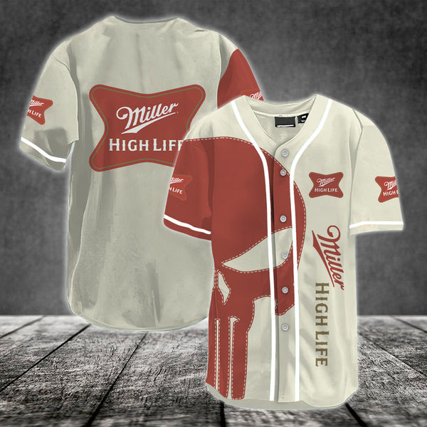 Red Skull Miller High Life Baseball Jersey