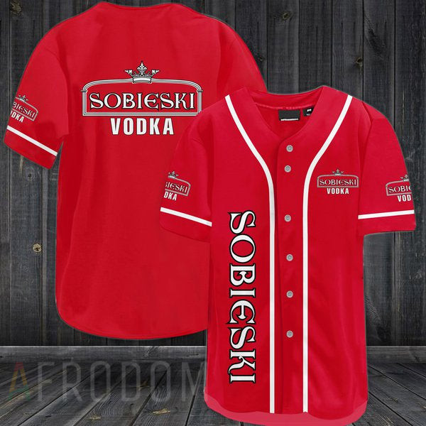 Red Sobieski Vodka Baseball Jersey