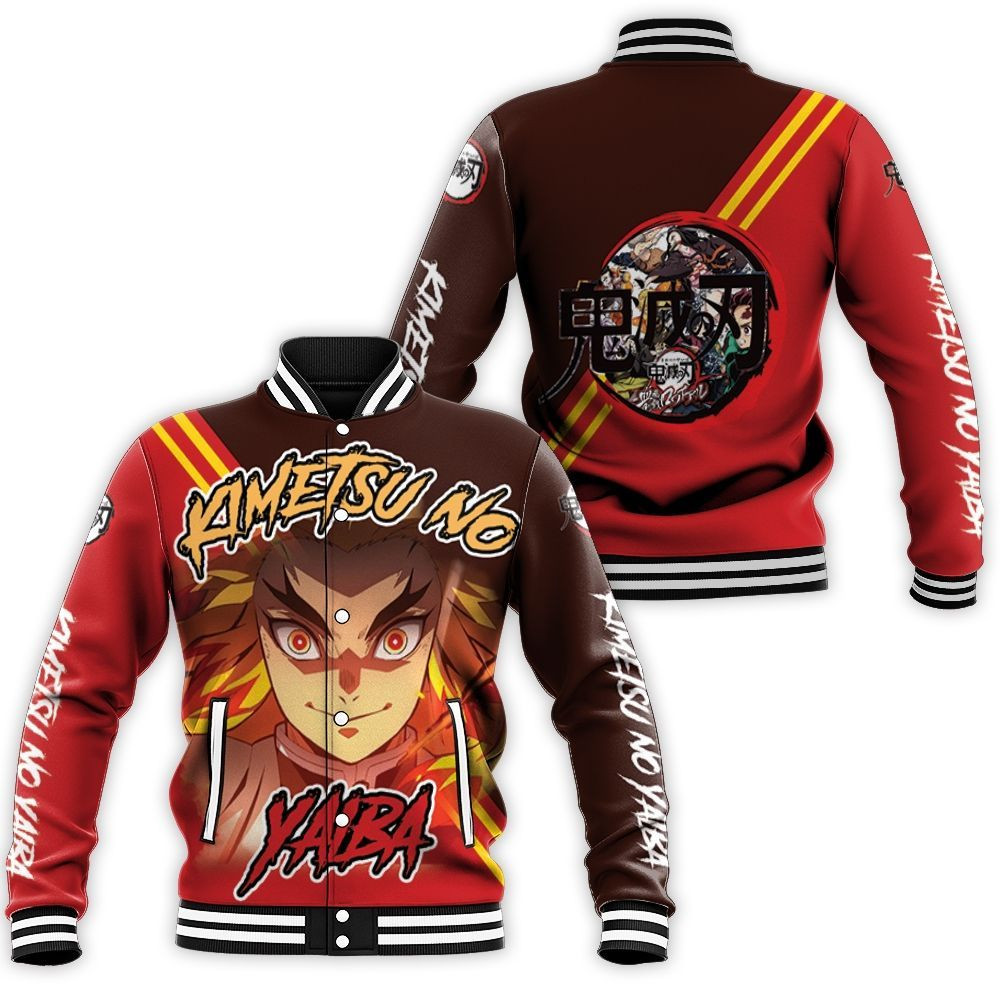 Rengoku Kyojuro Kimetsu No Yaiba Baseball Jacket for Men Women