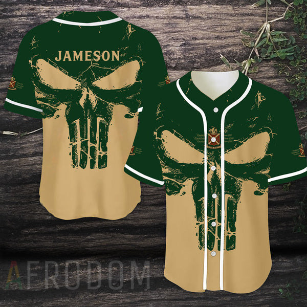 Retro Skull Jameson Whiskey Baseball Jersey