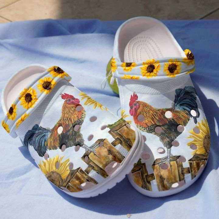 Rooster At Morning Clogs Crocs Shoes Gift For Birthday Christmas Thanksgiving