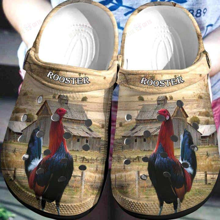 Rooster Crocs Classic Clogs Shoes