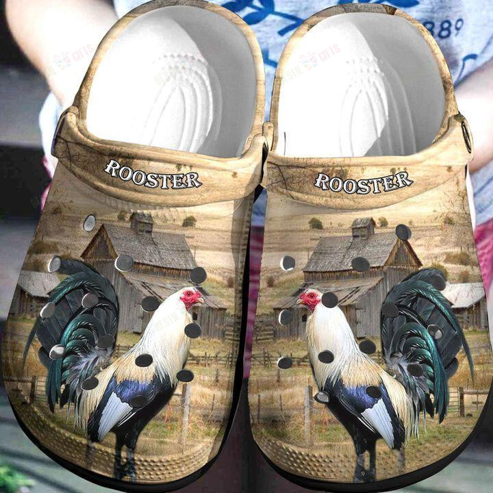Rooster Crocs Classic Clogs Shoes