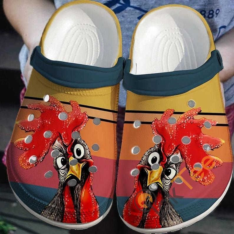 Rooster Peckers Chicken Retro Vintage Crocs Clog Shoes