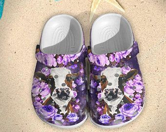 Rose Butterfly Cow Crocs Clog Shoes Crocband Clog Comfortable For Mens And Womens