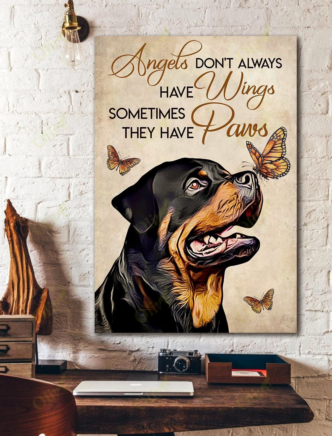 Rottweiler - Angles Don't Always Have Wings Poster And Canvas Art Wall Decor