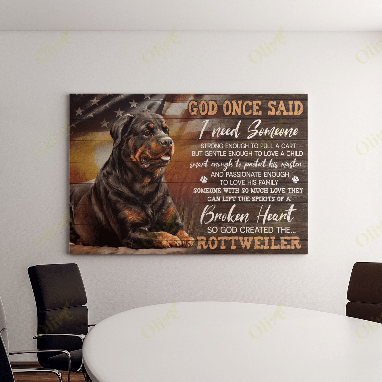 Rottweiler - God Once Said Poster And Canvas Art Wall Decor