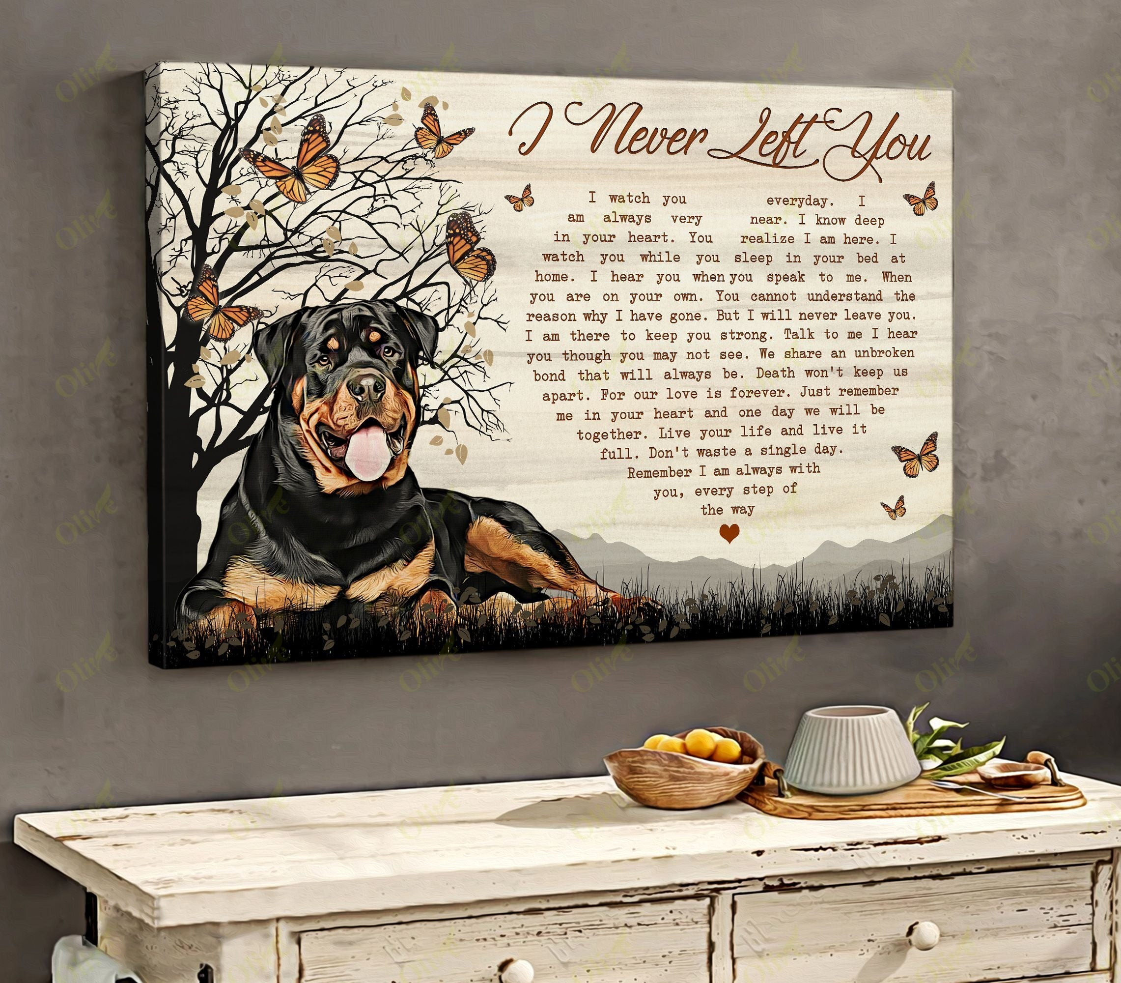 Rottweiler - I Am Always With You Poster And Canvas Art Wall Decor