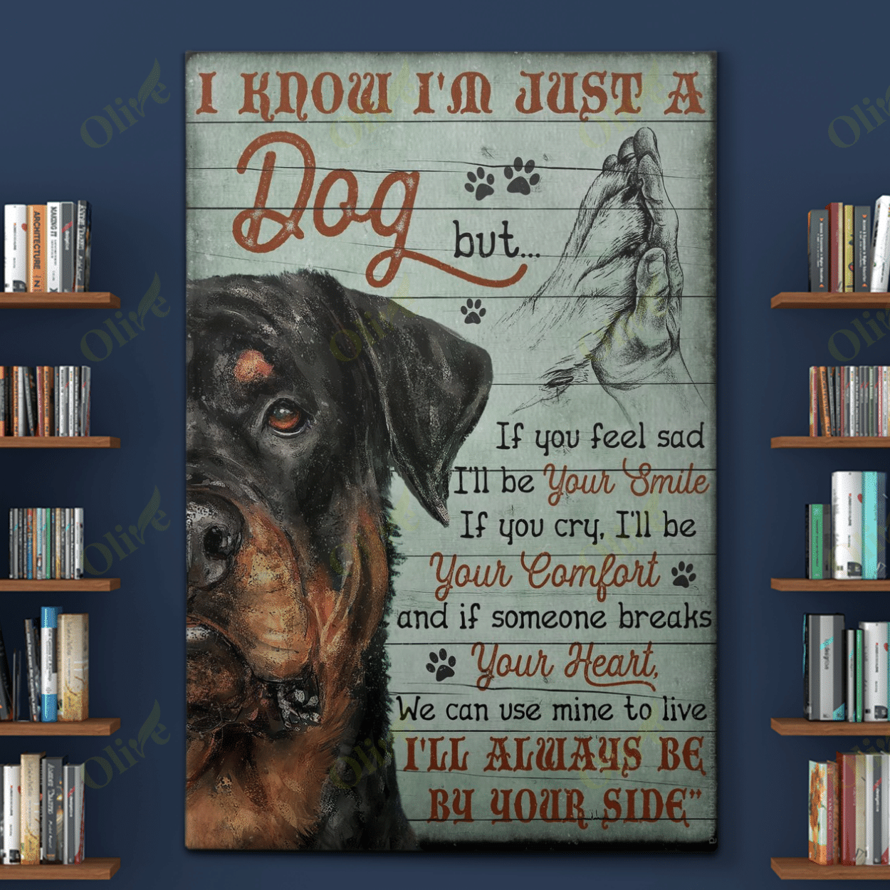 Rottweiler - I Know I'm Just A Dog Poster And Canvas Art Wall Decor