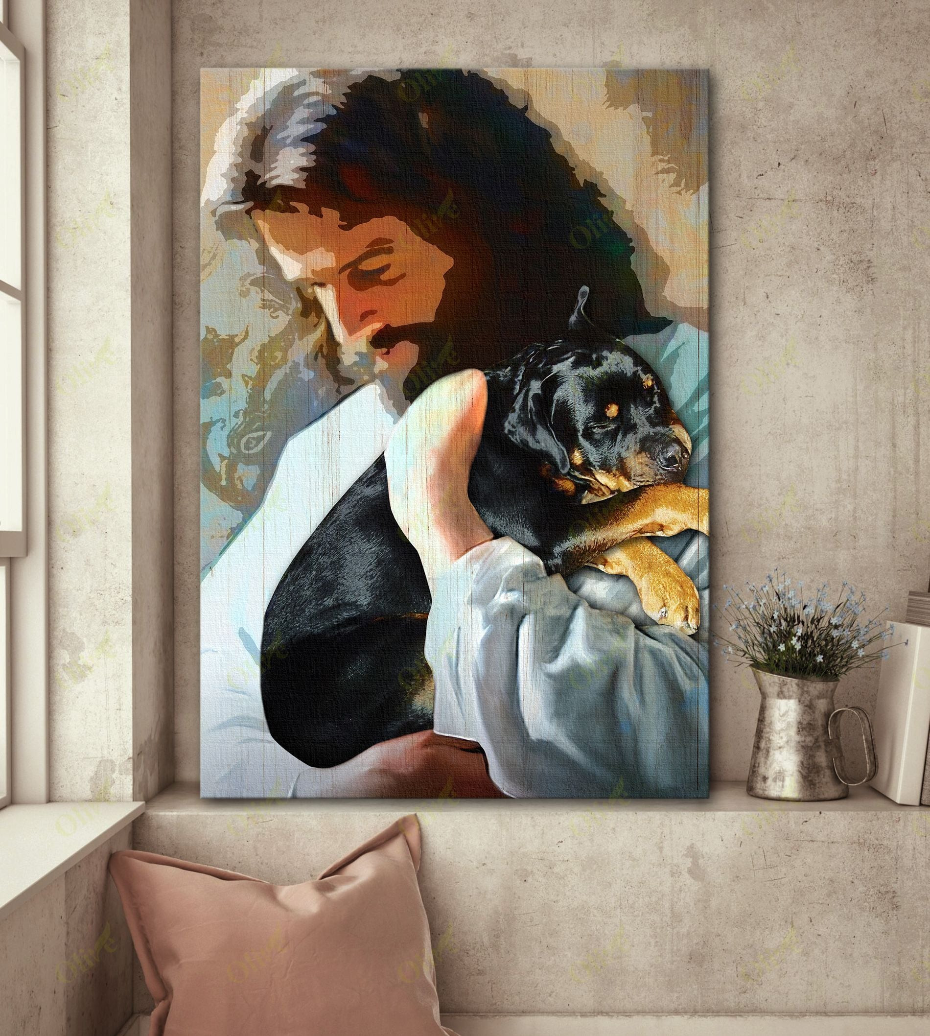 Rottweiler - In God's Arms Poster And Canvas Art Wall Decor