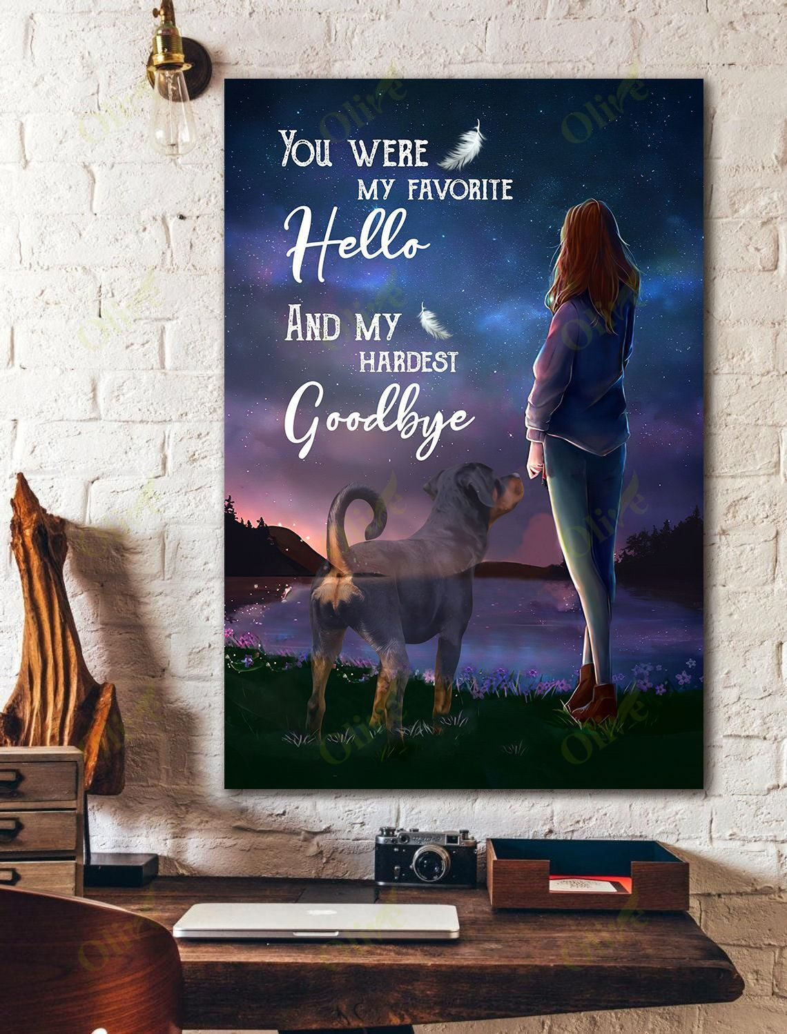 Rottweiler - My Favorite Hello Poster And Canvas Art Wall Decor