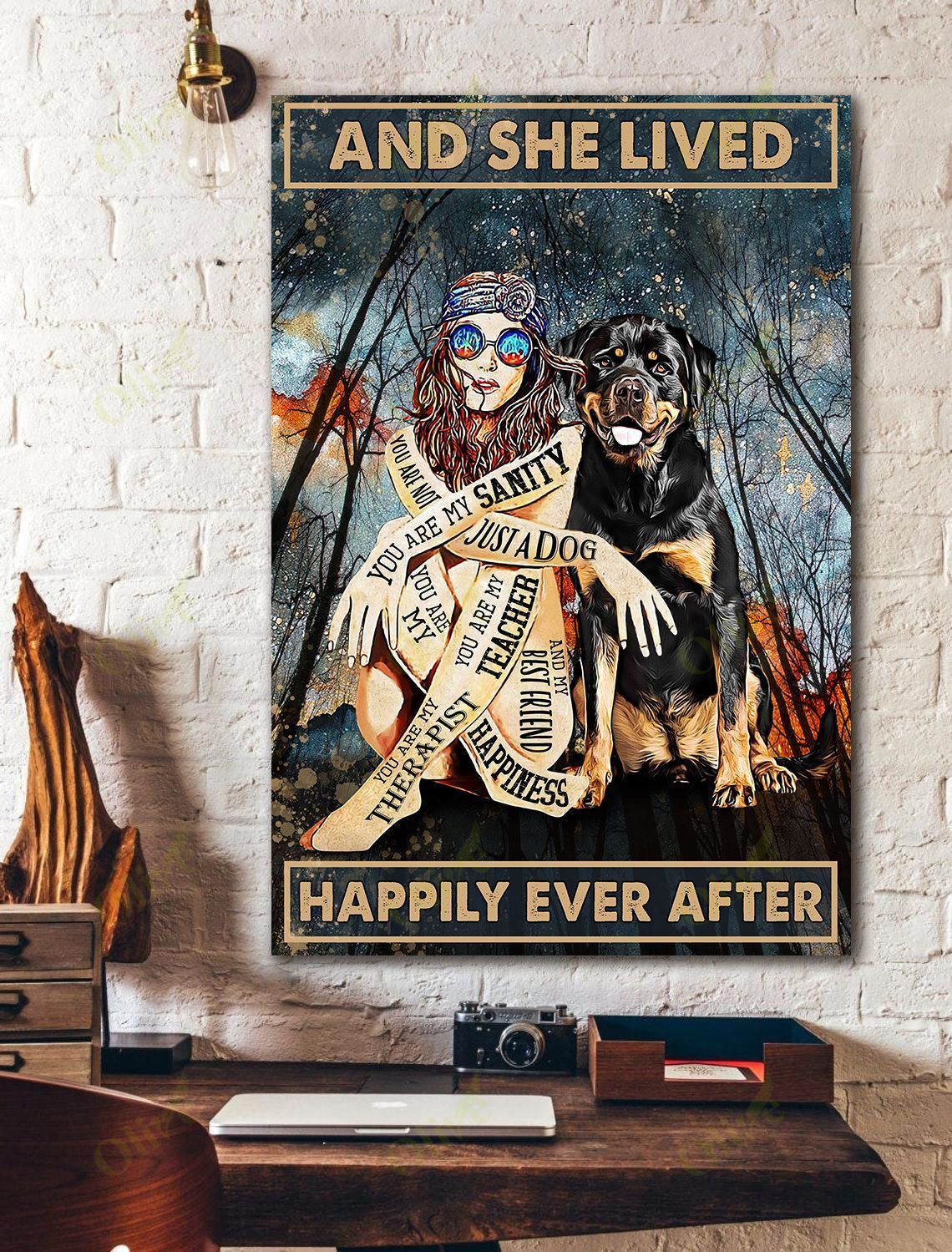 Rottweiler - My Happiness Canvas Poster And Canvas Art Wall Decor