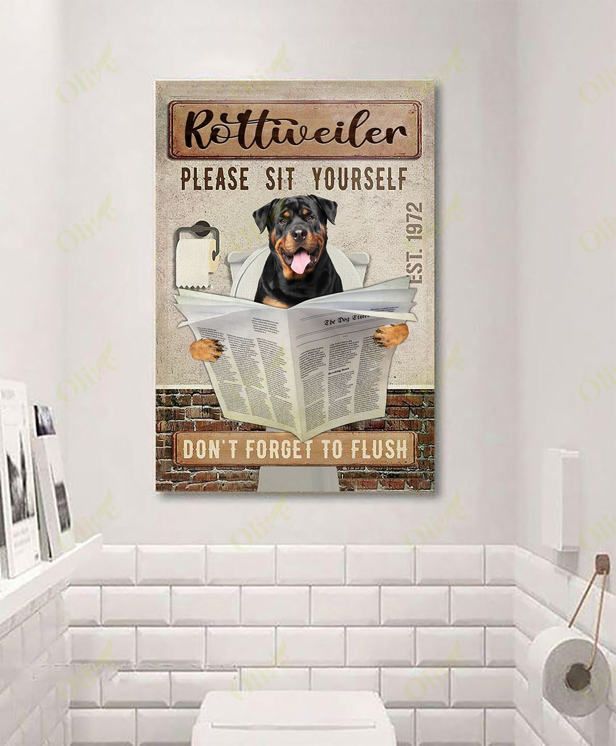 Rottweiler - Please Sit Yourself Canvas Rottweiler Poster And Canvas Art Wall Decor