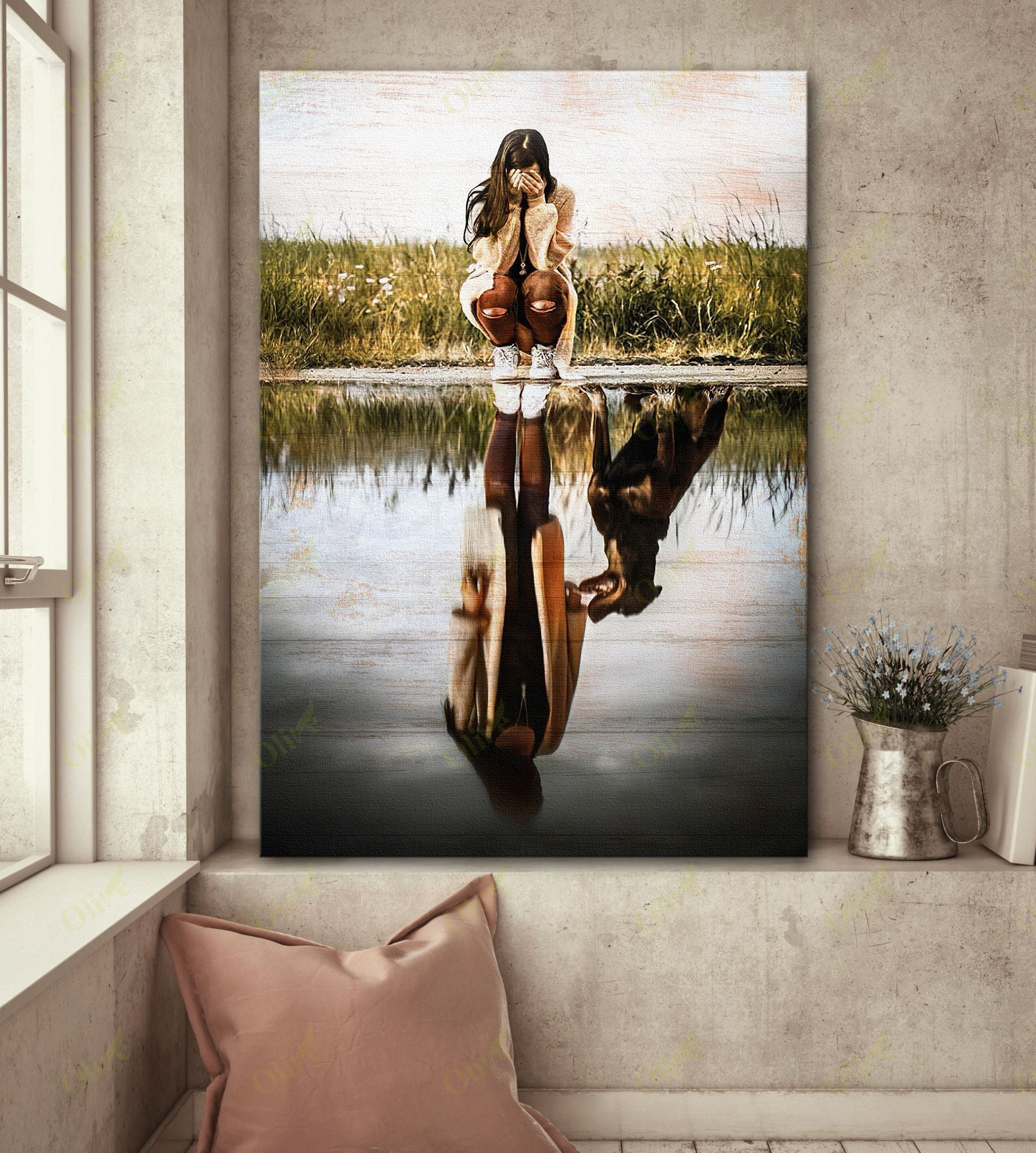 Rottweiler Poster And Canvas Art Wall Decor - Missing You Canvas