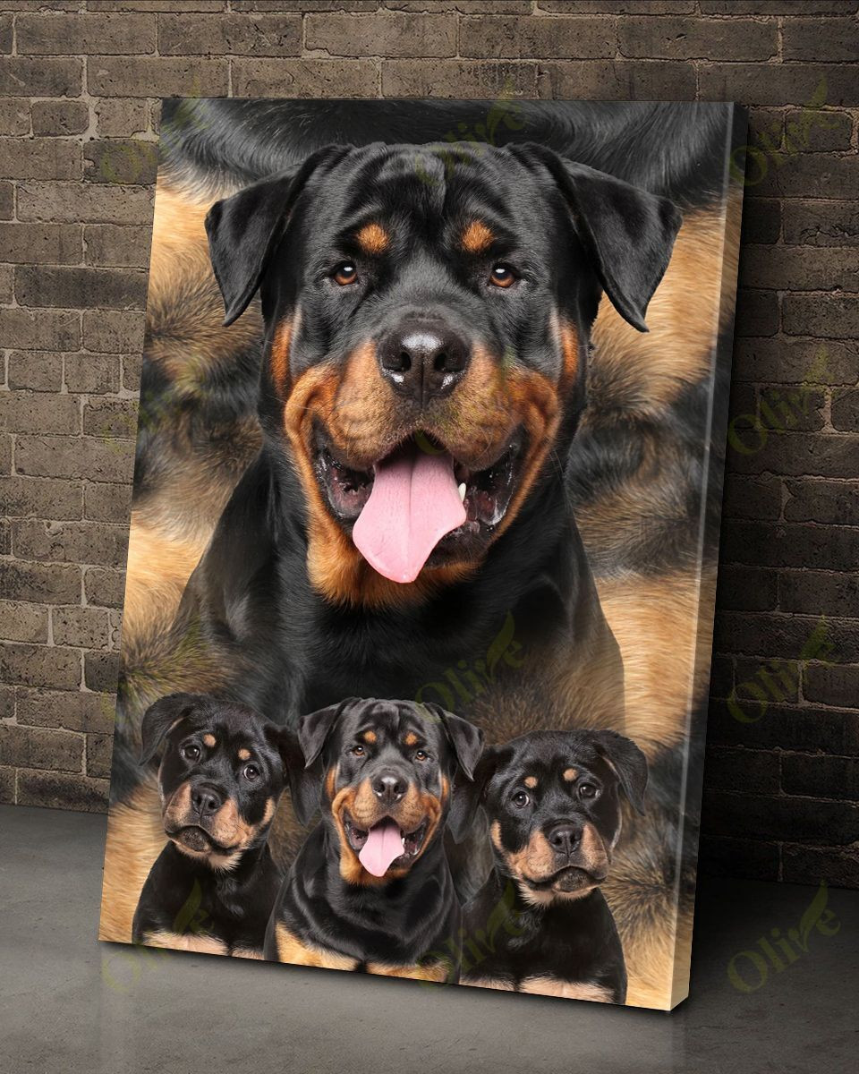 Rottweiler - The Big And The Little Poster And Canvas Art Wall Decor