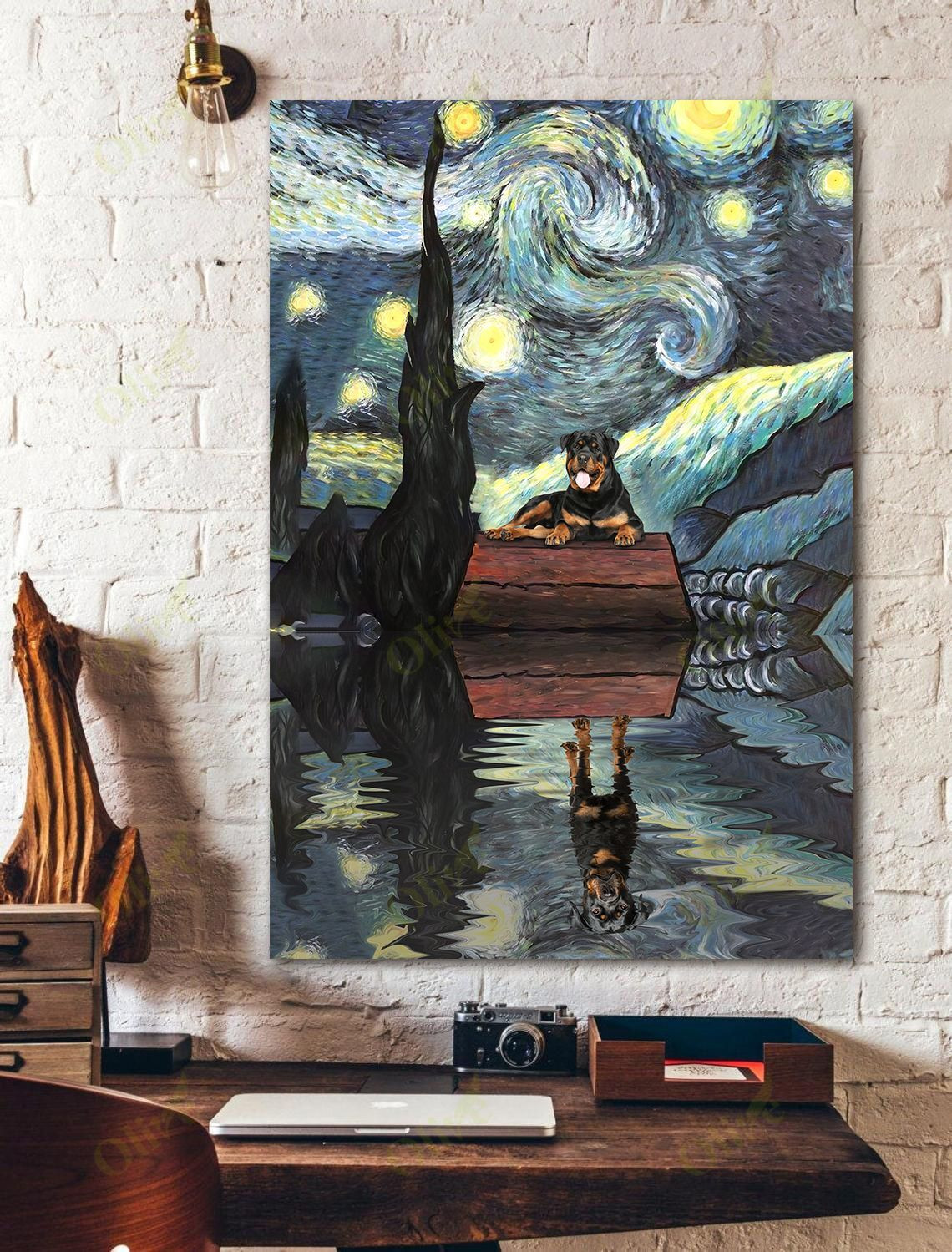 Rottweiler - The Starry Night Poster And Canvas Art Wall Decor