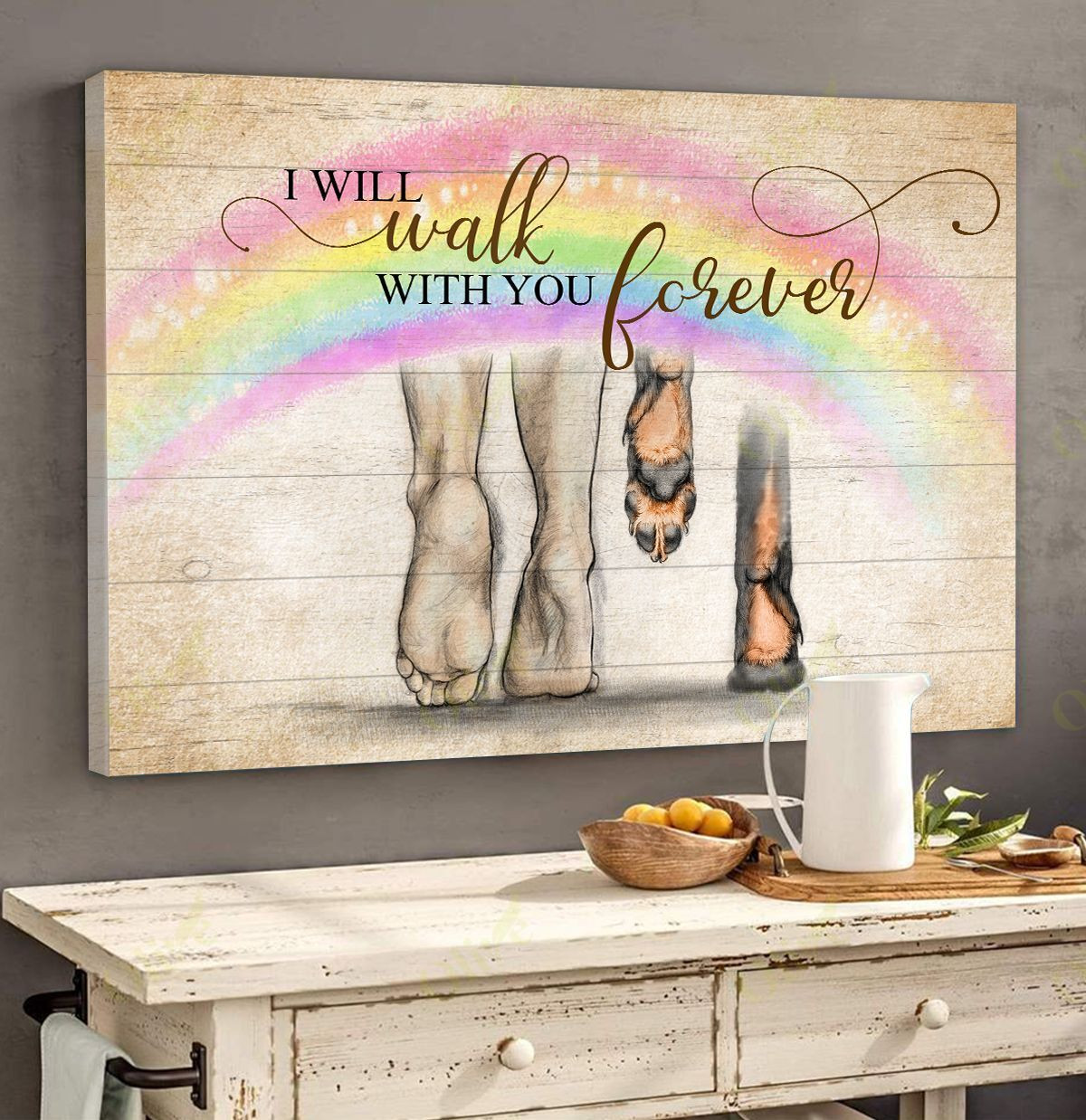 Rottweiler - Walking With You Forever Poster And Canvas Art Wall Decor