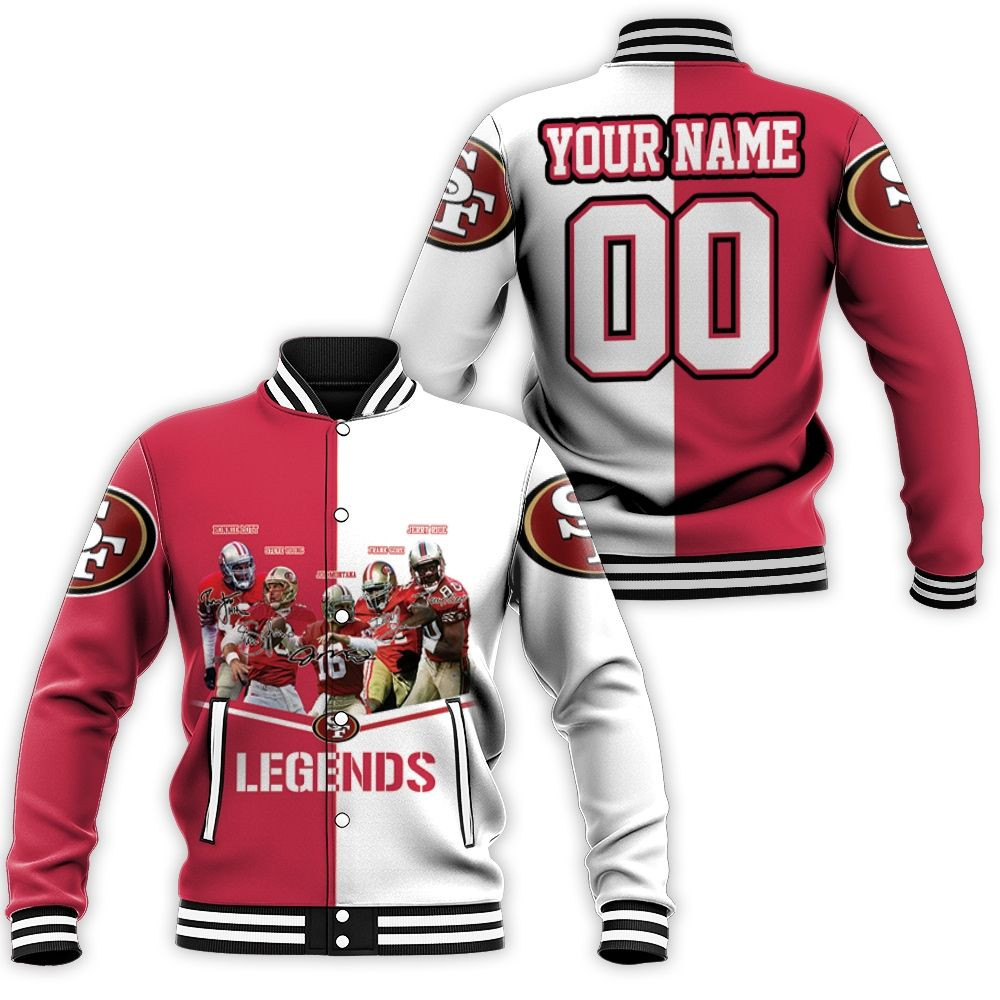 San Francisco 49ers Legends 3d Personalized Baseball Jacket for Men Women