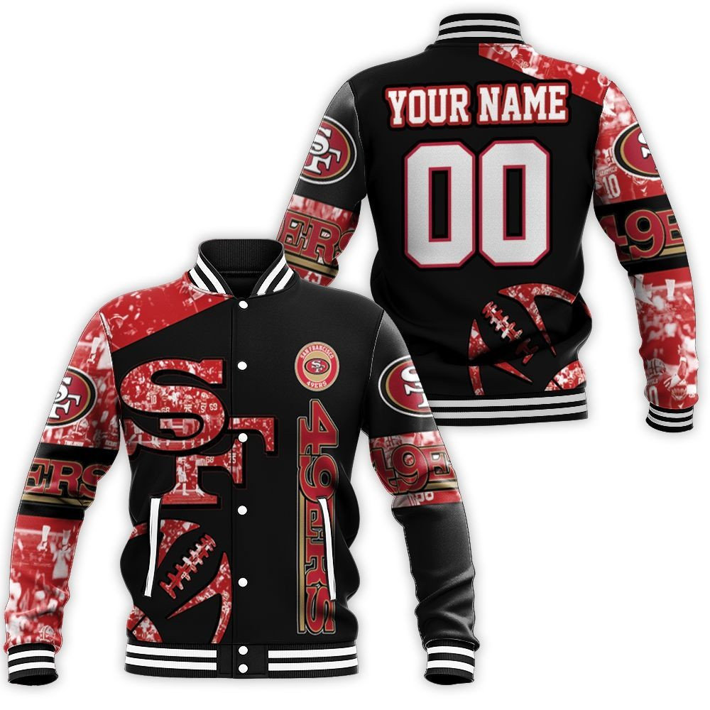 San Francisco 49ers Nfl 3d Personalized Baseball Jacket for Men Women