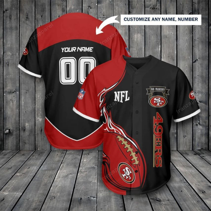 San Francisco 49ers Personalized Baseball Jersey 298, Unisex Jersey Shirt for Men Women