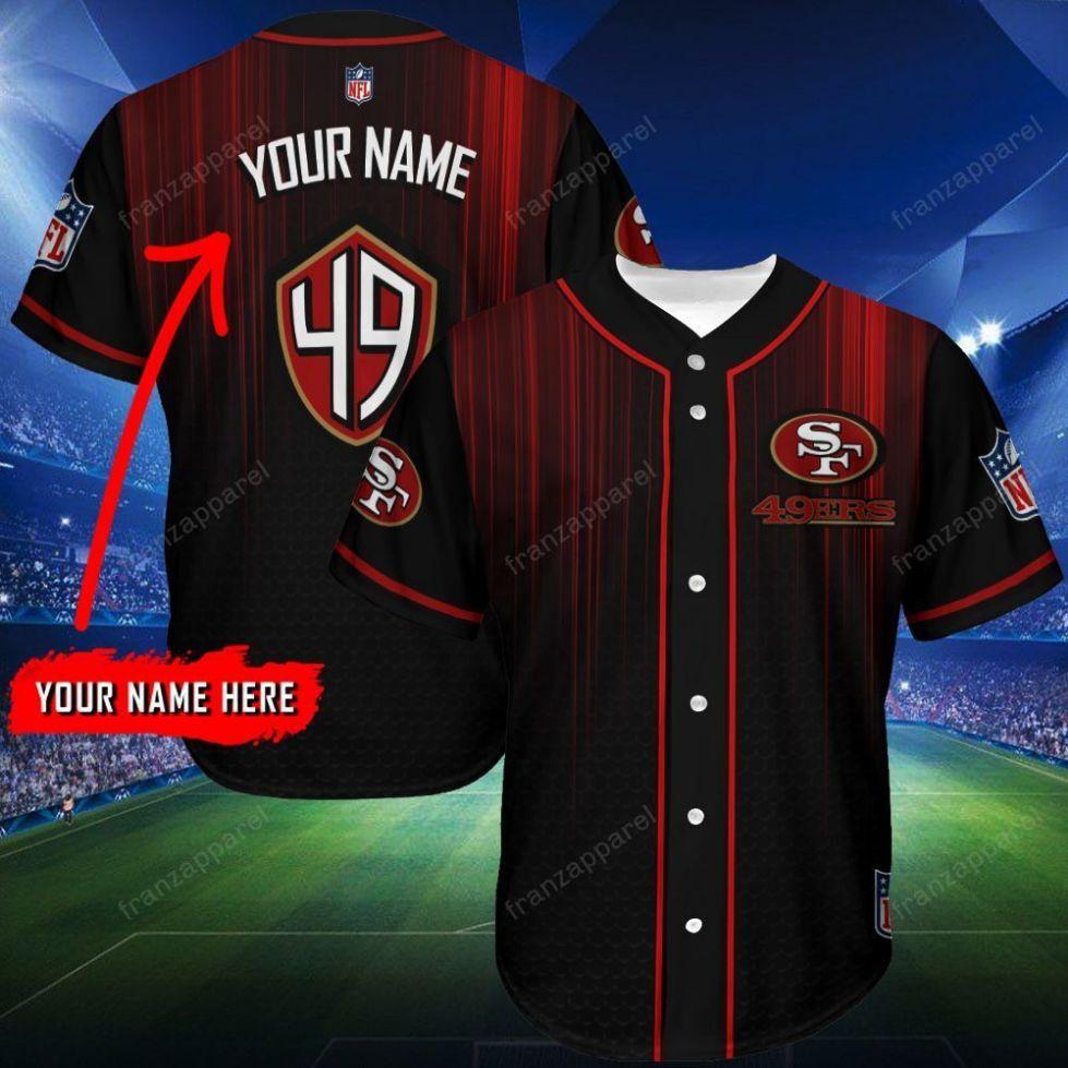 San Francisco 49ers Personalized Baseball Jersey Shirt 147, Unisex Jersey Shirt for Men Women